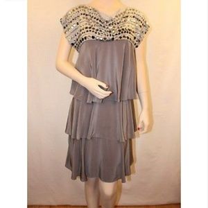 BCBG Max Azria silk tier ruffle dress